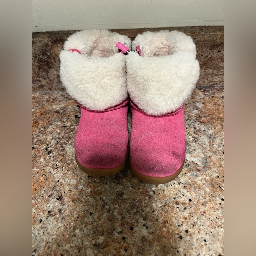 UGG Pink and Cream Kids Boots